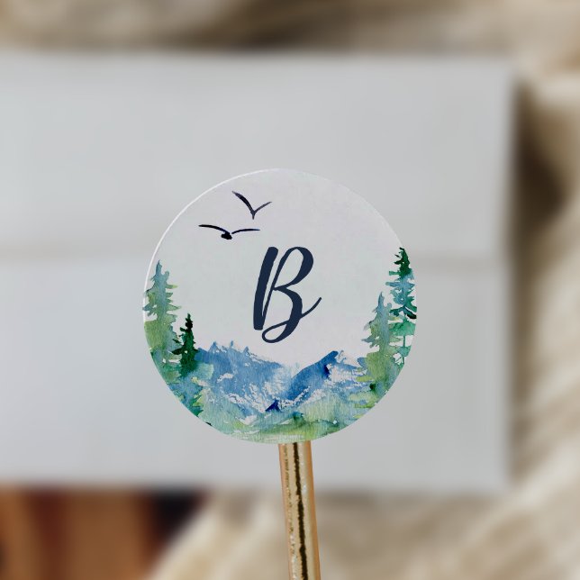 Rocky Mountain Monogram Wedding Envelope Seals (Creator Uploaded)