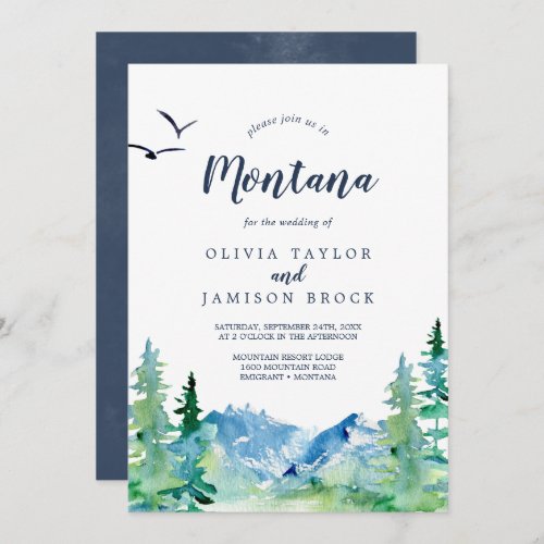 Rocky Mountain Montana Destination Wedding Invitation