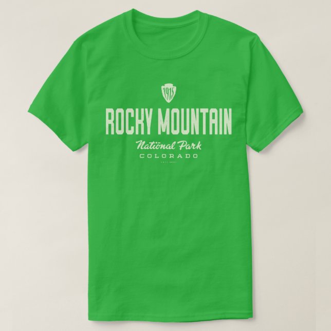 Rocky Mountain National Park 1915 Arrowhead Tan T-Shirt (Design Front)