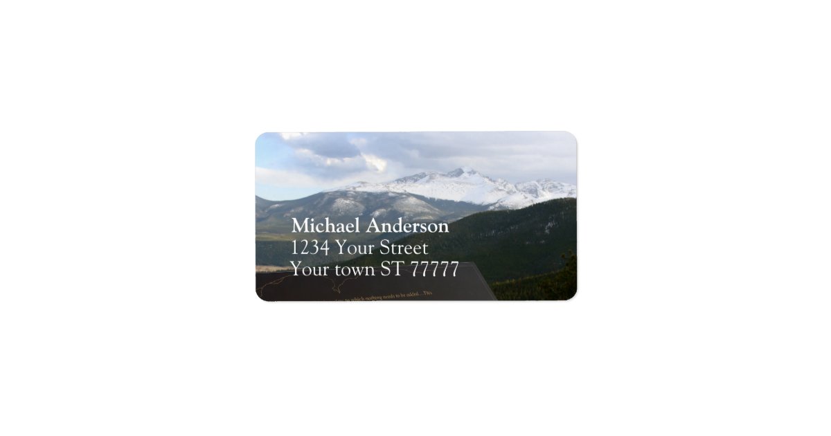 Rocky Mountain National Park Address label Zazzle