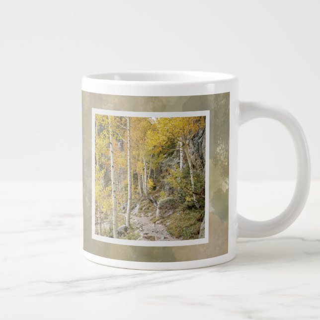 Rocky Mountain National Park Autumn Trail Photo Giant Coffee Mug (Right)