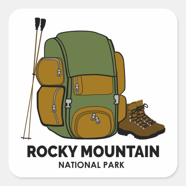 Rocky Mountain National Park Backpack Square Sticker (Front)