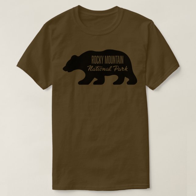 Rocky Mountain National Park Bear Black T-Shirt (Design Front)
