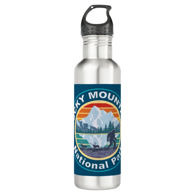 Rocky Mountain National Park Bigfoot Stainless Steel Water Bottle (Front)