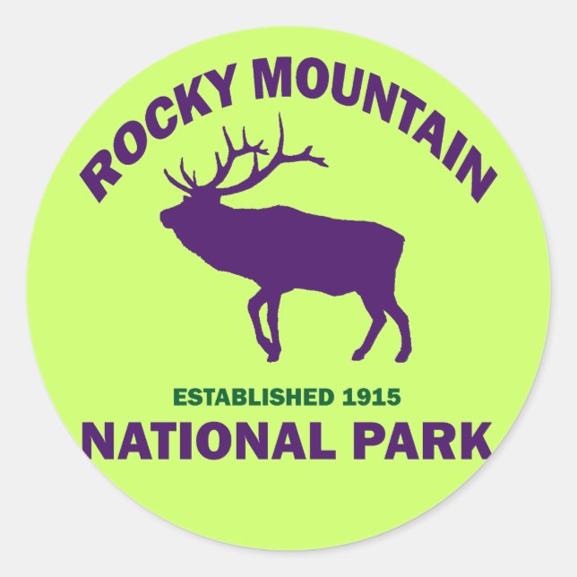 ROCKY MOUNTAIN NATIONAL PARK CLASSIC ROUND STICKER (Front)
