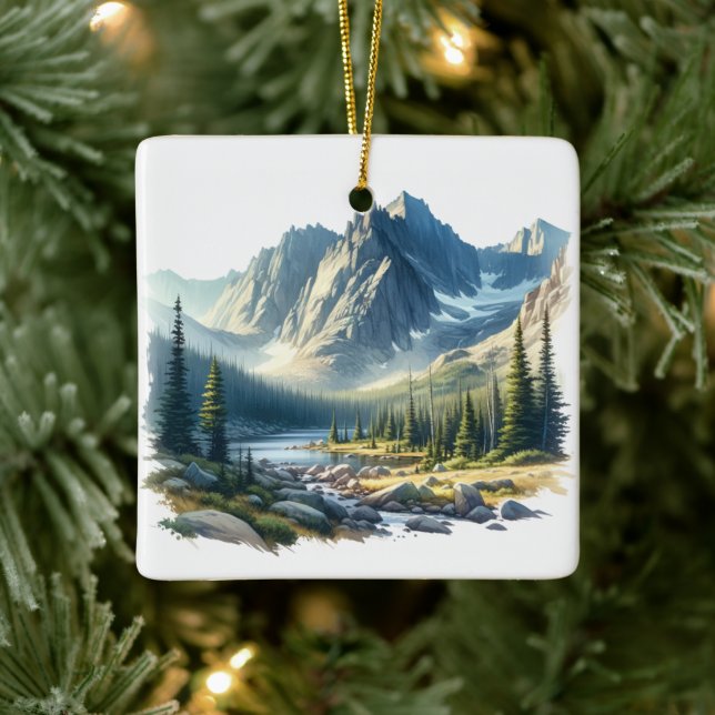 Rocky Mountain National Park Colorado Ceramic Ornament (Tree)