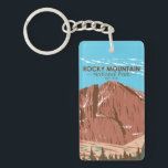 Rocky Mountain National Park Colorado Double Sided Keychain<br><div class="desc">Rocky Mountain vector artwork design with two different Rocky Mountain National Park designs. The park is known for the Trail Ridge Road and the Old Fall River Road,  drives that pass aspen trees and rivers.</div>
