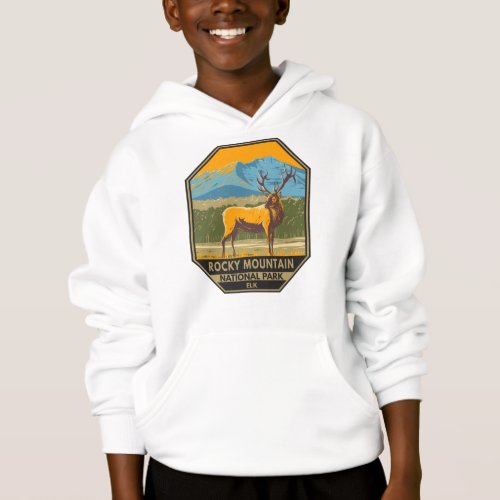 Rocky Mountain National Park Colorado Elk Vintage  Hoodie