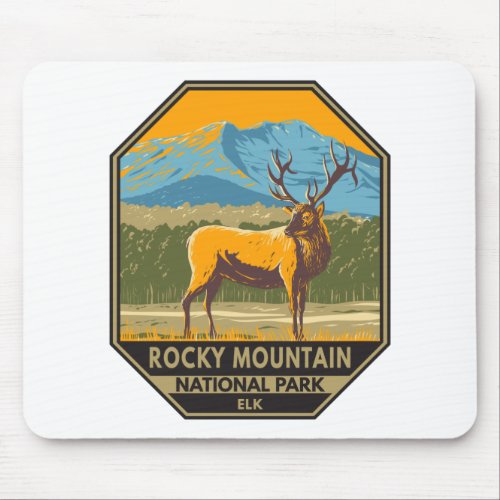 Rocky Mountain National Park Colorado Elk Vintage  Mouse Pad
