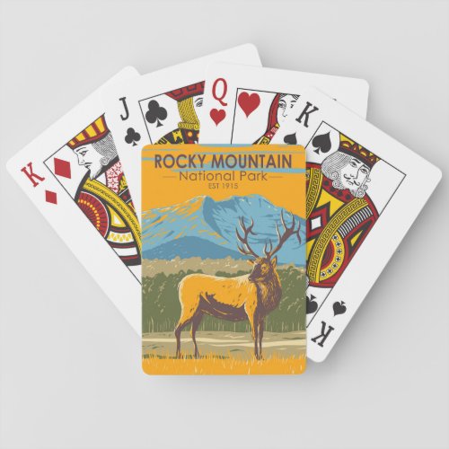Rocky Mountain National Park Colorado Elk Vintage  Poker Cards