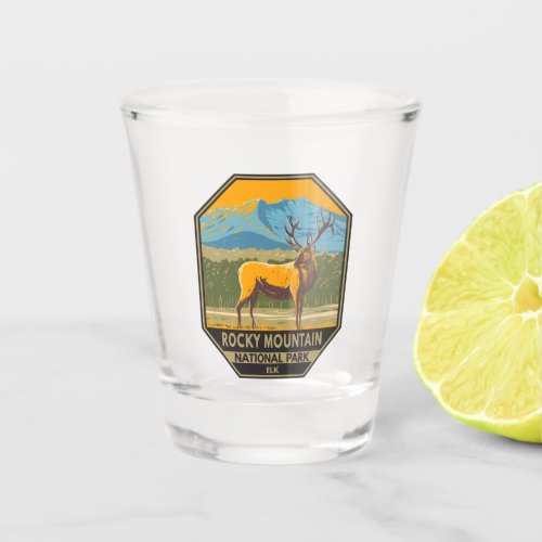 Rocky Mountain National Park Colorado Elk Vintage Shot Glass