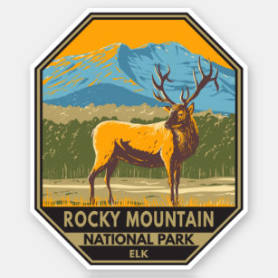 Rocky Mountain National Park Colorado Elk Vintage Sticker