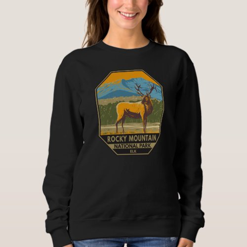 Rocky Mountain National Park Colorado Elk Vintage  Sweatshirt