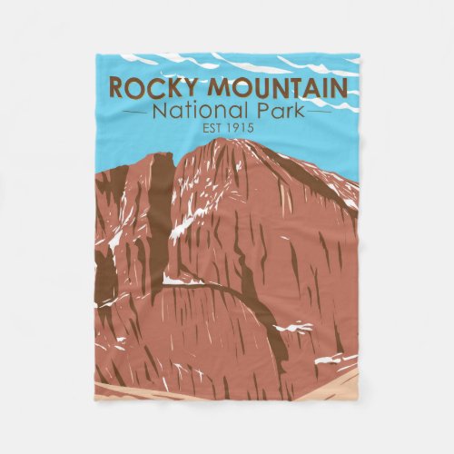 Rocky Mountain National Park Colorado Longs Peak Fleece Blanket