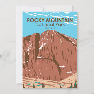 Rocky Mountain National Park Colorado Longs Peak Holiday Card