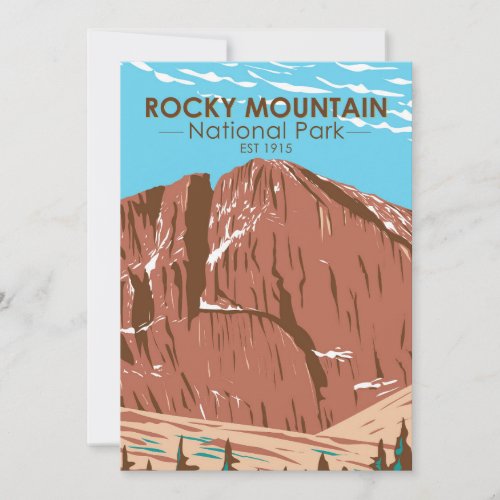 Rocky Mountain National Park Colorado Longs Peak  Holiday Card