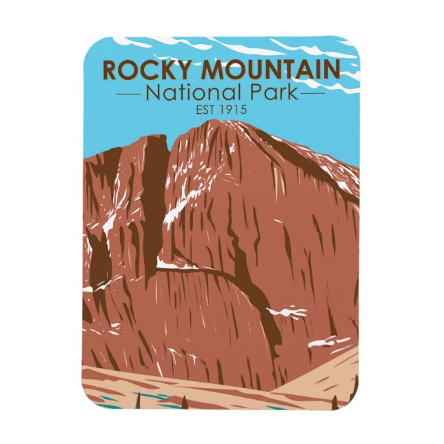 Rocky Mountain National Park Colorado Longs Peak Magnet (Vertical)
