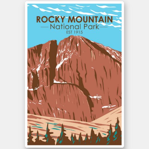 Rocky Mountain National Park Colorado Longs Peak Sticker