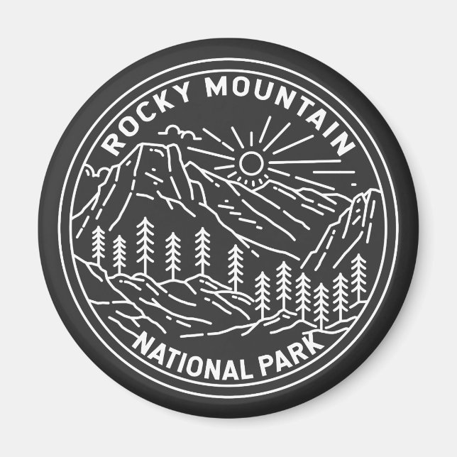 Rocky Mountain National Park Colorado Monoline Magnet (Front)