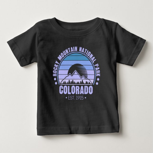 Rocky Mountain National Park Colorado Retro Baby T-Shirt (Front)