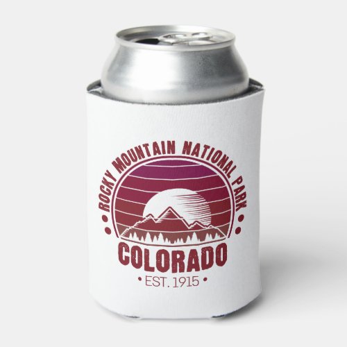 Rocky Mountain National Park Colorado Retro Can Cooler