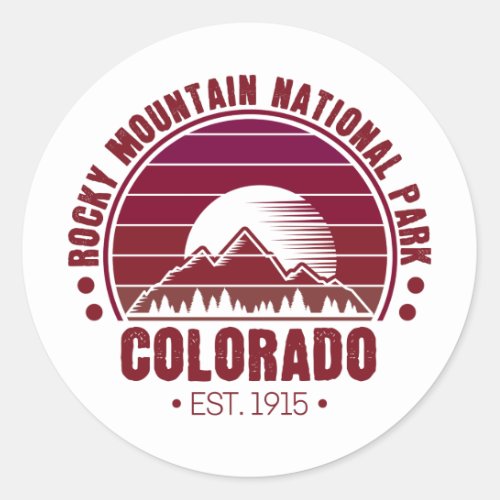 Rocky Mountain National Park Colorado Retro Classic Round Sticker