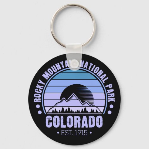 Rocky Mountain National Park Colorado Retro Keychain