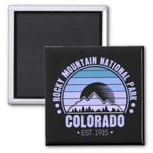 Rocky Mountain National Park Colorado Retro Magnet