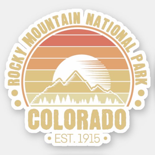 Rocky Mountain National Park Colorado Retro Sticker