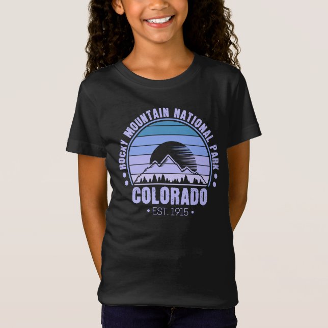 Rocky Mountain National Park Colorado Retro T-Shirt (Front)
