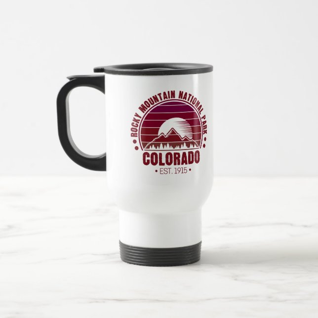 Rocky Mountain National Park Colorado Retro Travel Mug (Left)