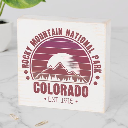 Rocky Mountain National Park Colorado Retro Wooden Box Sign