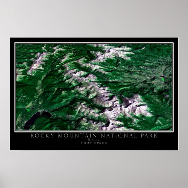 Rocky Mountain National Park Colorado Satellite Poster (Front)