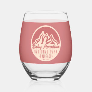 Rocky Mountain National Park Colorado Stemless Wine Glass
