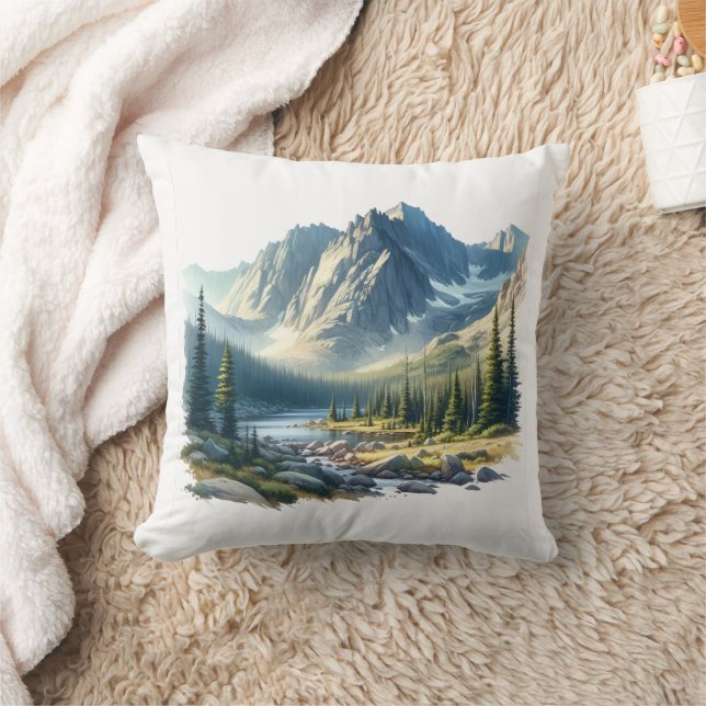 Rocky Mountain National Park Colorado Throw Pillow (Blanket)
