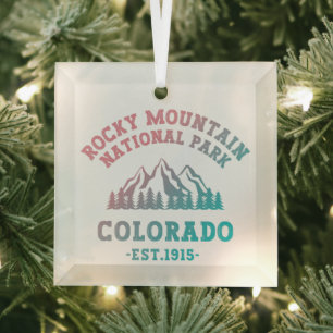 Rocky Mountain National Park Colorado USA Gradient Glass Ornament