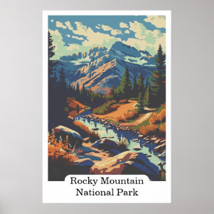 Rocky Mountain National Park Colorado USA Travel Poster