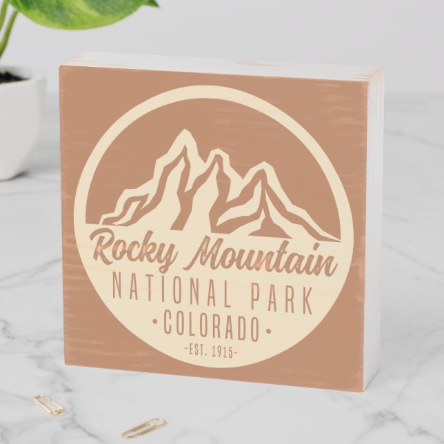 Rocky Mountain National Park Colorado Wooden Box Sign (In Situ Horizontal)