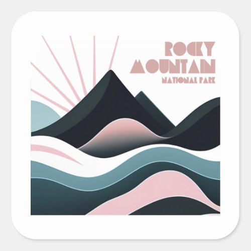 Rocky Mountain National Park Colored Hills Square Sticker