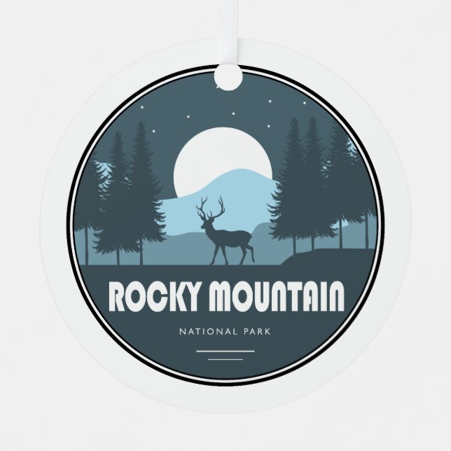 Rocky Mountain National Park Deer Metal Ornament (Front)