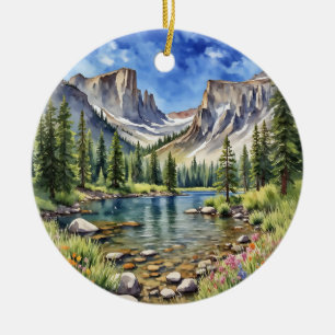 Rocky Mountain National Park Dream Lake Ceramic Ornament