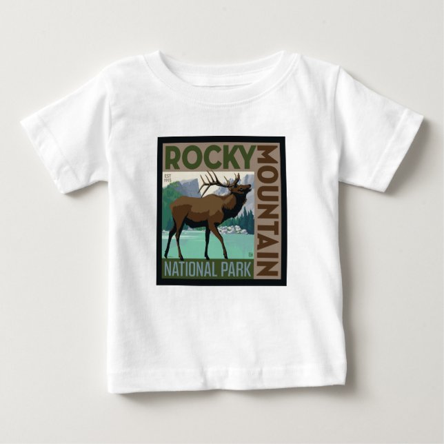 Rocky Mountain National Park | Elk Baby T-Shirt (Front)