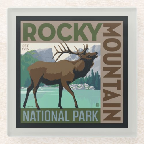 Rocky Mountain National Park  Elk Glass Coaster