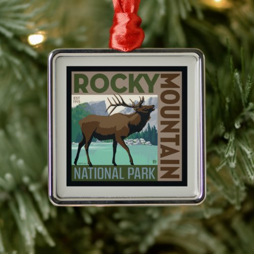 Rocky Mountain National Park  Elk Metal Ornament