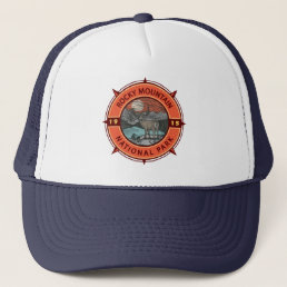 Rocky Mountain National Park Elk Retro Compass Trucker Hat