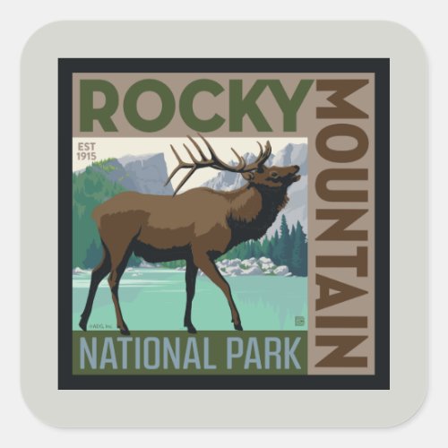 Rocky Mountain National Park  Elk Square Sticker