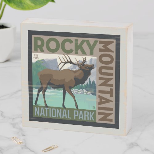 Rocky Mountain National Park  Elk Wooden Box Sign