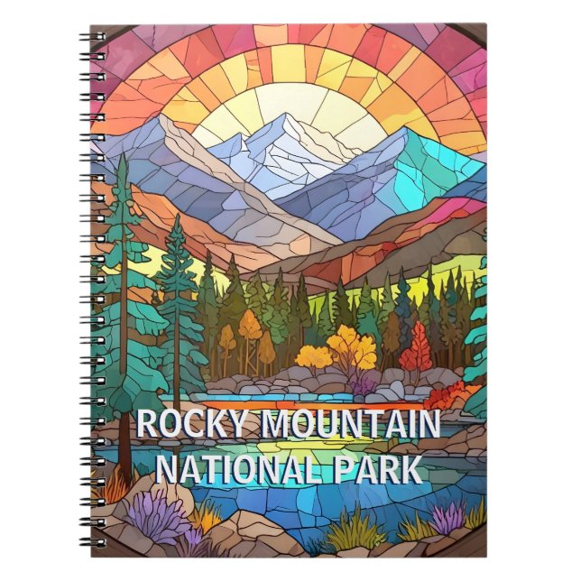Rocky Mountain National Park Faux Stained Glass Notebook (Front)