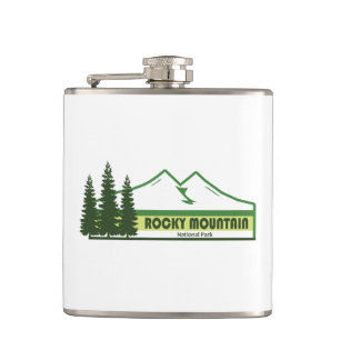 Rocky Mountain National Park Green Stripes Flask