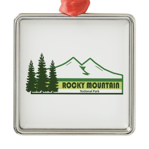 Rocky Mountain National Park Green Stripes Metal Ornament